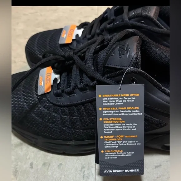 Mens Avia Black Athletic Shoes Size 12 - Picture 5 of 6